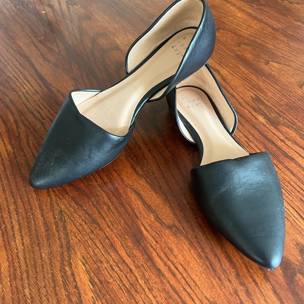a new day - black cut out flats